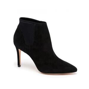 Loeffler Randall Val Black Suede Heeled Booties Pointed Toe Ankle Boots 8.5